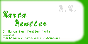 marta mentler business card
