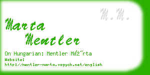 marta mentler business card